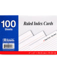 Ruled White Index Card 3" X 5" 100 Ct.