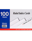 Ruled White Index Card 5" X 8" 100 Ct.
