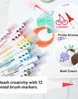 12 Colors Scented Brush Markers
