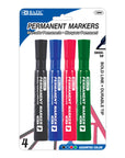 Chisel Tip Desk Style Assorted Color Permanent Marker (4/Pack)