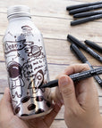 Fine Tip Black Permanent Markers w/ Pocket Clip (8/Pack)