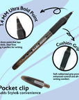 Jetz 1.4 mm Tip Black FUSE Tech Ink Pen w/ Cushion Grip (5/Pack)