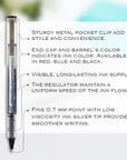 Dayton Black Rollerball Pen with Metal Clip (3/Pack)
