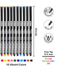 Skylar 0.4 mm 10 Color Fineliner Pen