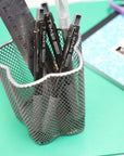 Reva Black Color Retractable Pen w/ Cushion Grip (8/Pack)
