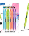 Reva Dazzle Black Color Retractable Pen w/ Cushion Grip (8/Pack)