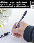 Spencer Black Retractable Pen w/ Cushion Grip (5/Pack)