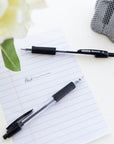 Spencer Black Retractable Pen w/ Cushion Grip (5/Pack)
