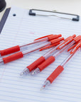 Spencer Red Retractable Pen w/ Cushion Grip (5/Pack)