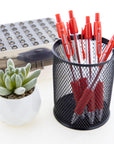 Spencer Red Retractable Pen w/ Cushion Grip (5/Pack)