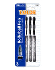 Taylor Black Rollerball Pen (3/Pack)