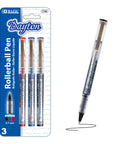 Dayton Assorted Color Rollerball Pen w/ Metal Clip (3/Pk)