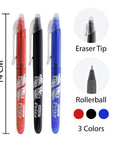 Frizz Assorted Color Erasable Gel Pen with Grip (3/Pack)