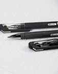 GR8 Black FUSE Tech Oil-Gel Ink Pen w/ Rubberized Barrel (3/Pack)