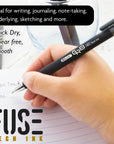 GR8 Black FUSE Tech Oil-Gel Ink Pen w/ Rubberized Barrel (3/Pack)