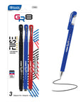 GR8 Asst. Color FUSE Tech Ink Pen w/ Rubberized Barrel (3/Pack)