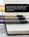 Satin Top 4-Color Pen w/ Cushion Grip (2/Pack)