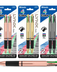Satin Top 4-Color Pen w/ Cushion Grip (2/Pack)