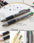 Satin Top 4-Color Pen w/ Cushion Grip (2/Pack)
