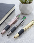 Satin Top 4-Color Pen w/ Cushion Grip (2/Pack)