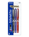 Royal Assorted Color Rollerball Pen (3/Pack)