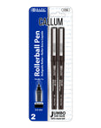 Callum Black Needle-Tip Rollerball Pen w/ Jumbo Ink Tank (2/Pack)