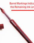 Callum Red Needle-Tip Rollerball Pen w/ Jumbo Ink Tank (2/Pack)