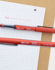 Callum Red Needle-Tip Rollerball Pen w/ Jumbo Ink Tank (2/Pack)