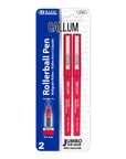 Callum Red Needle-Tip Rollerball Pen w/ Jumbo Ink Tank (2/Pack)