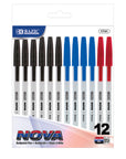 Nova Assorted Color Stick Pen (12/Pack)