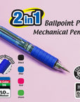 2-In-1 Mechanical Pencil & 4-Color Pen w/ Grip