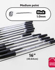 Pure Black Stick Pen (12/Pack)
