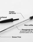 Pure Black Stick Pen (12/Pack)