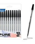 Pure Black Stick Pen (12/Pack)