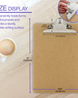 Hardboard Clipboard Standard Size w/ Sturdy Spring Clip