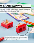 Nora Dual Hole Square Sharpener w/ Receptacle (4/Pack)