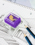 Nora Dual Hole Square Sharpener w/ Receptacle (4/Pack)