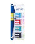 Nora Dual Hole Square Sharpener w/ Receptacle (4/Pack)