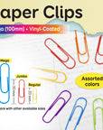 Paper Clips (100mm) Mega Color (10/Pack)