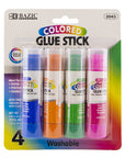 Glue Stick Washable 4 Colored 0.28 oz (8g)