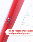 Poly 2-Pockets Portfolio - Red Color w/ 3-Prong Fastener