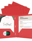 Poly 2-Pockets Portfolio - Red Color w/ 3-Prong Fastener