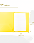 Poly 2-Pockets Portfolio - Yellow Color w/ 3-Prong Fastener