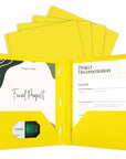 Poly 2-Pockets Portfolio - Yellow Color w/ 3-Prong Fastener
