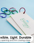 1" Assorted Color Metal Book Rings (10/Pack)