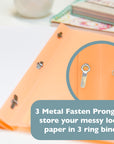 Poly 2-Pockets Portfolio - Pastel Color w/ 3-Prong Fastener
