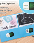2-Pockets Portfolios Premium Light Blue Color (25/Box)