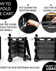 Foldable Utility Cart w/ Lid Cover Black 16" X 18" X 15"