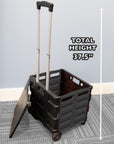 Foldable Utility Cart w/ Lid Cover Black 16" X 18" X 15"