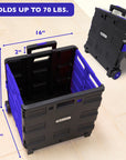 Foldable Utility Cart w/ Lid Cover Blue 16" X 18" X 15"